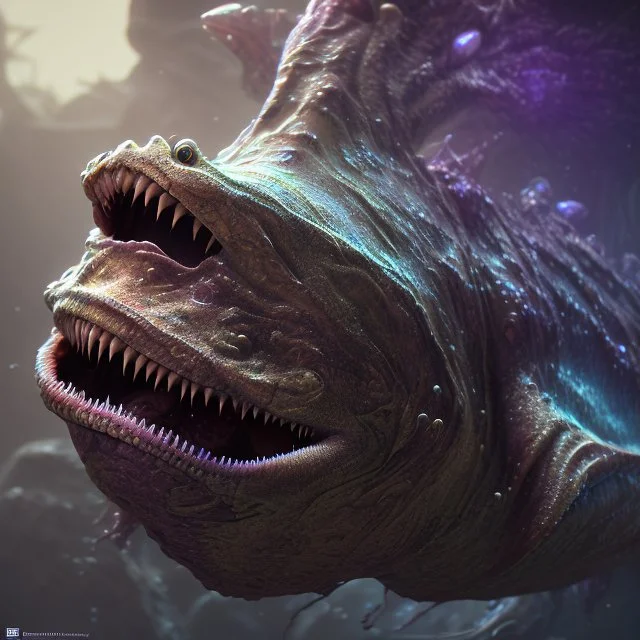 fluid ink angler fish creature, unreal engine 5, 8k resolution, photorealistic, ultra detailed