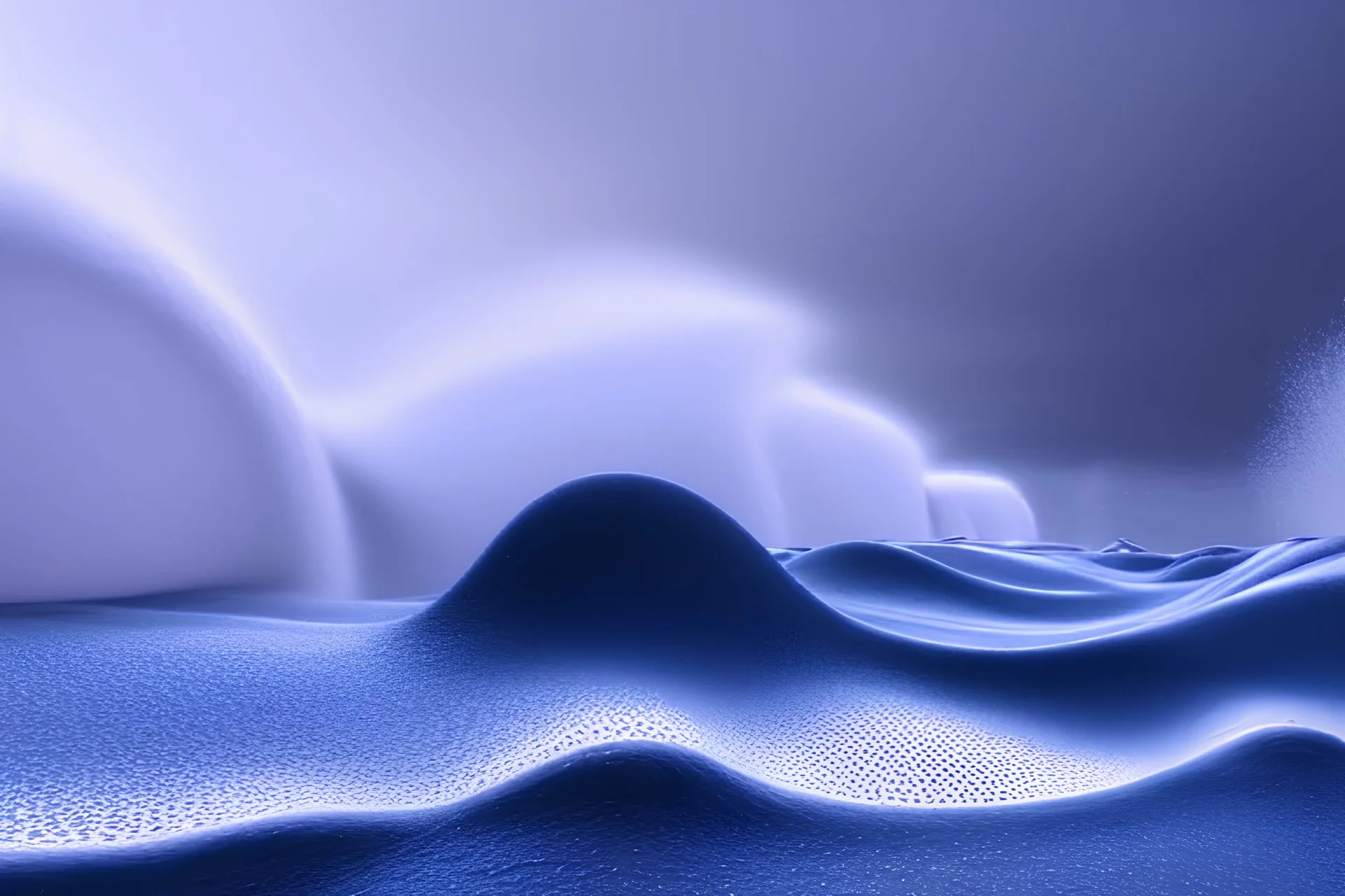 bizarre random fractal landscape or fractal ocean waves, foam, organic, waterspout, twister, beautiful, intricate, houdini render, raytracing, 8k, artistic photography, photorealistic, uhd, sparse ground fog, dynamic volumetric lighting and clouds, concept art, shadow effects, random pastel colors, small minutiae, tiny features, particulars, incredible depth, ambient occlusion, subsurface scattering, diffuse caustics, wide-angle camera, perspective view, pivot on waterspout