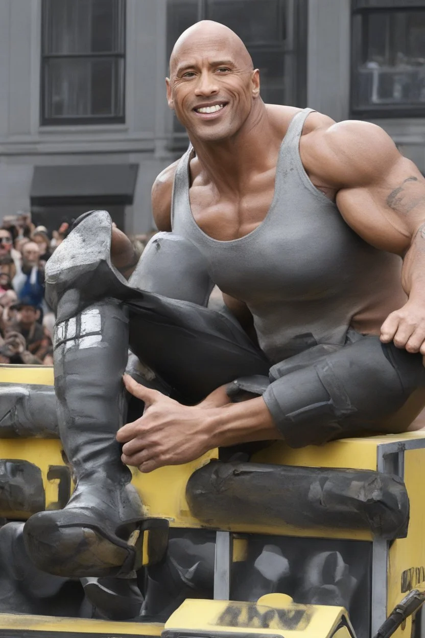 macy's day float of a dwayne the rock johnson