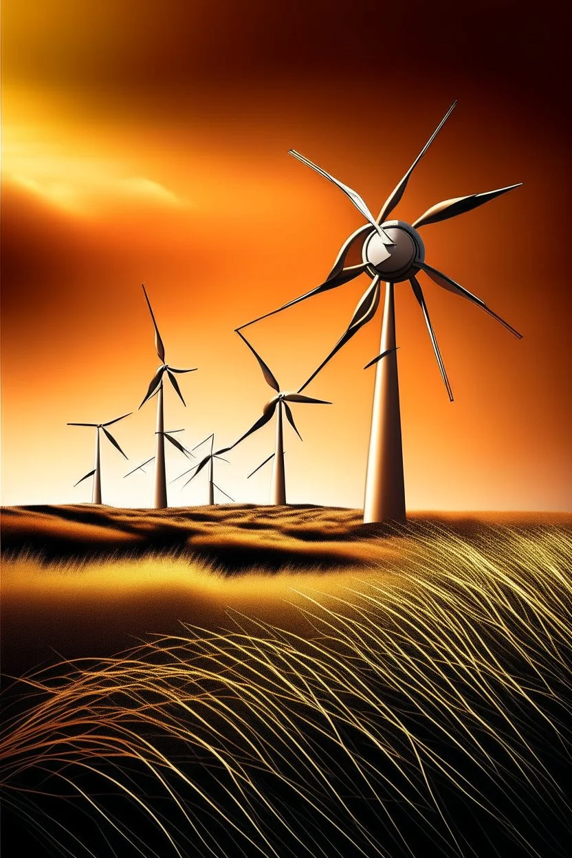 Please produce an innovative photo on the use of copper in renewable energy, solar panels, wind energy, inspired by the copper industry for the cover of a poster. The photo should be creative and without text, please be real and with more items. Please be a combination of all types of renewable energy