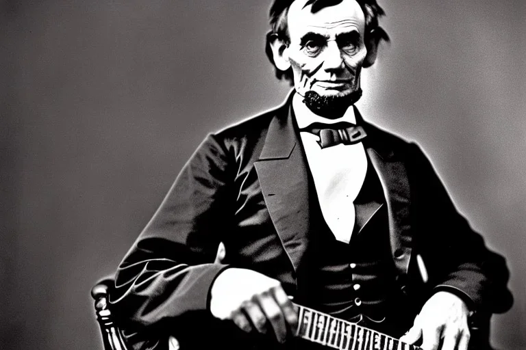 Abraham lincoln playing lead guitar for the kinks