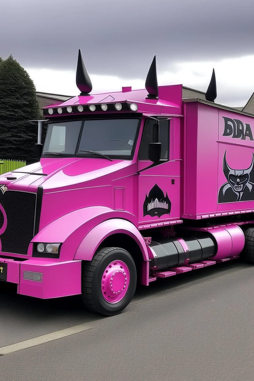 batman drive in pink lorry