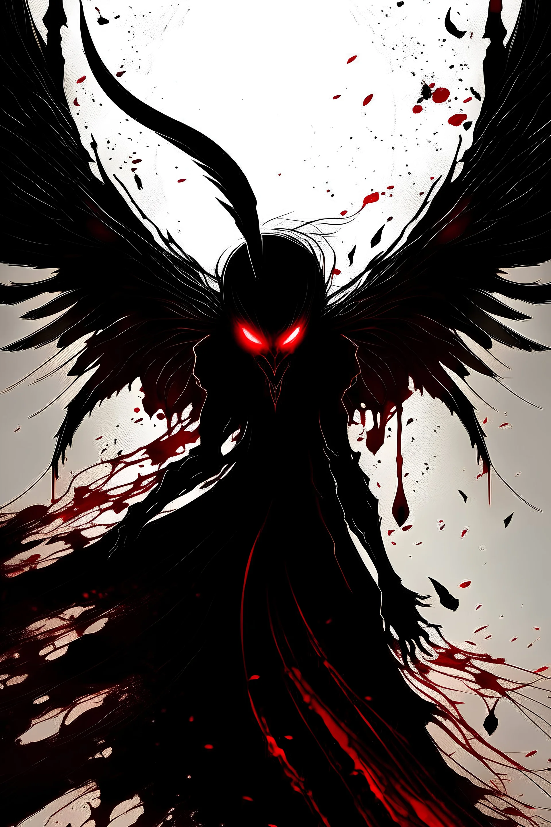 fallen angel, red eyes