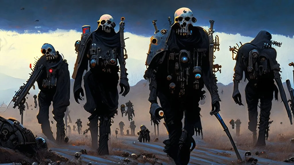 {{{Bio-engineered undead cyborg army marching}}} machine soldiers, hazmats, tactical wear, gas creepy landscape, techno gothic visual composition, science fiction painting, Denis Sarazhin, Alex Colville, Simon Stålenhag, Neil Blomkamp, Frank bowling, Christopher Shy, Alejandro Burdisio, RAW, gritty, high contrast, atmospheric horror art, gripping and suspenseful, vivid, neon overlay, narrative art, textured, dramatic, surreal horror, gestural, retro futuristic nightmarish art, apocalyptic art