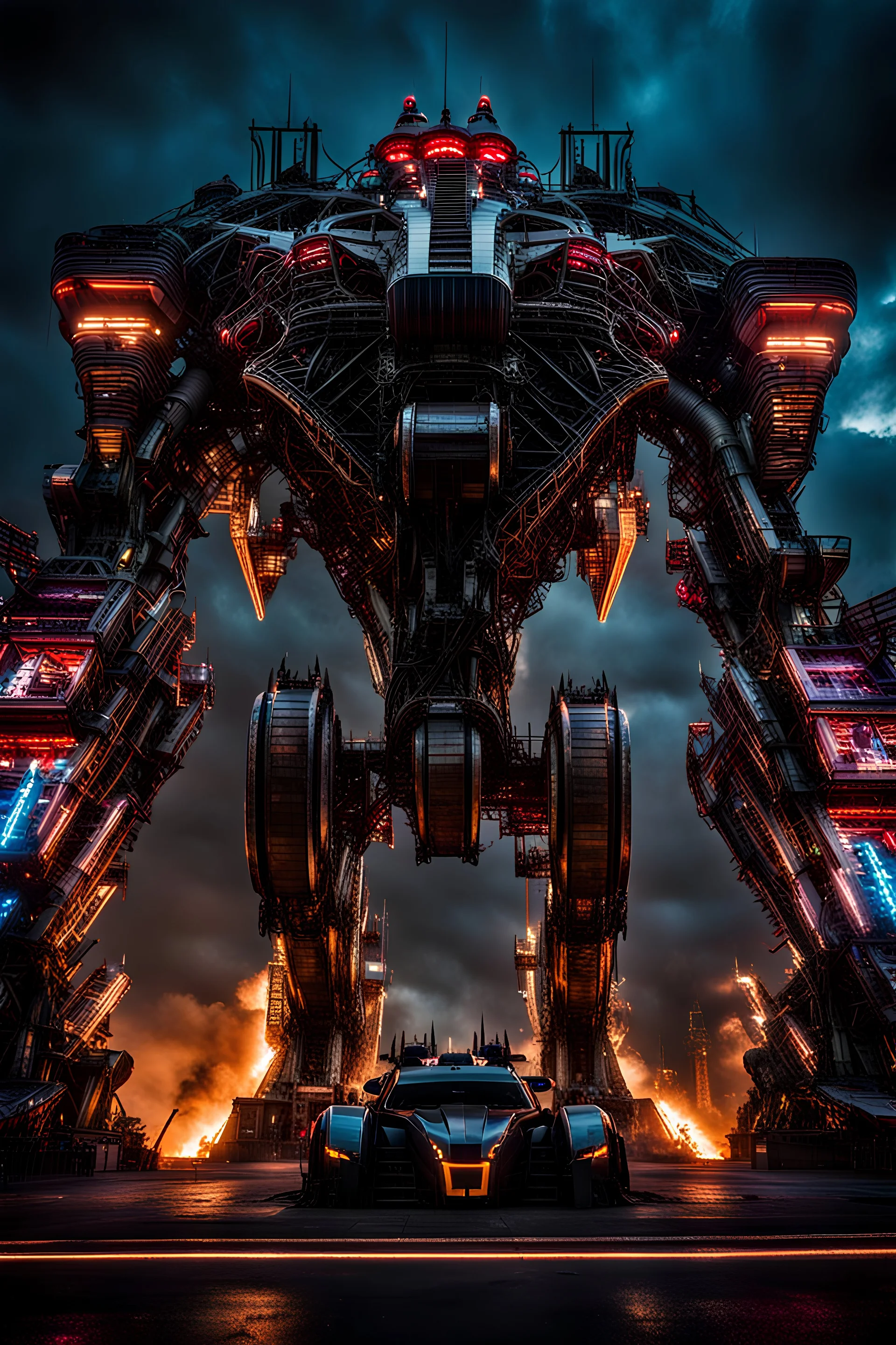 **Metallic Symphony of Chaos:** Immerse yourself in an award-winning NFT masStep into a realm of mechanical marvels, where towering monstrosities roam and battle in a mesmerizing display of power and destruction.terpiece inspired by the artistic prowess of both Grimes and Luis Royo. Picture a dystopian arena where terminators and biomechanical monsterdroids engage in a visceral and visually stunning metallic showdown. In the vein of Luis Royo's intricate details, capture the sinuous lines and ha