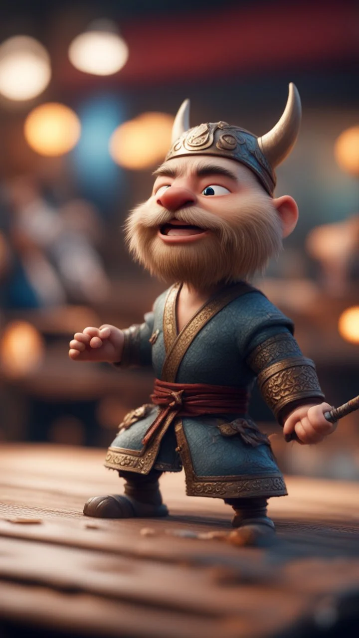 viking kung fu munk drunk karaoke smashing boards,bokeh like f/0.8, tilt-shift lens 8k, high detail, smooth render, down-light, unreal engine, prize winning