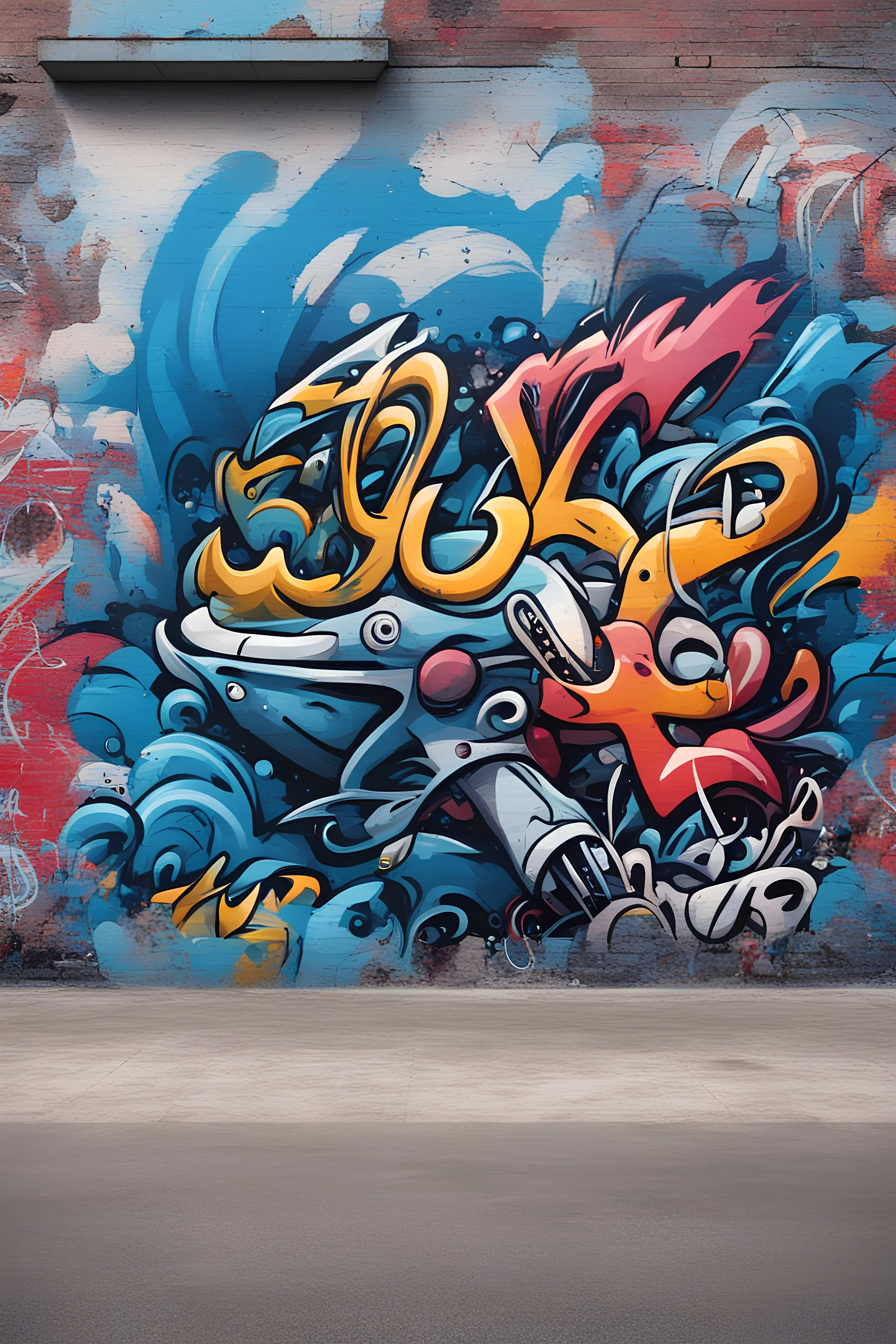 GRAFFITI AND MARINE BACKGROUND