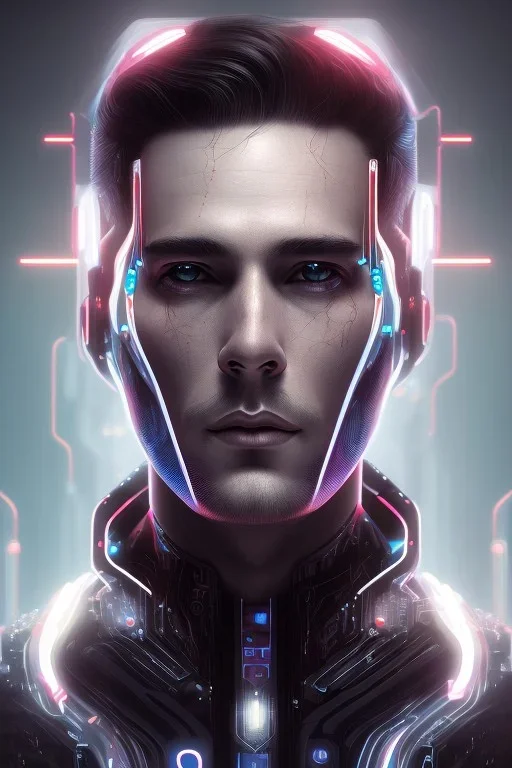 cyberpunk, head, men, portrai, tron