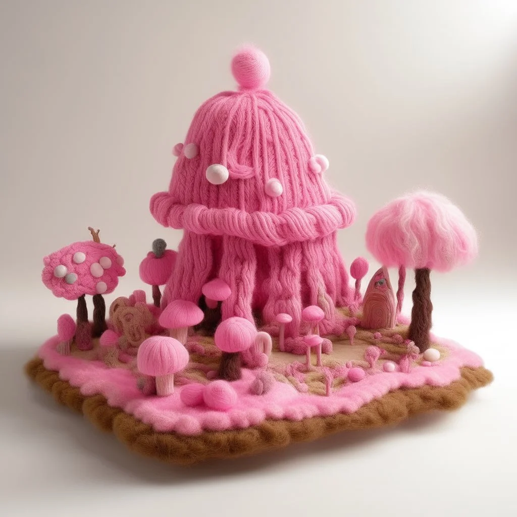 A pink magical woolly land designed in Navajo yarn