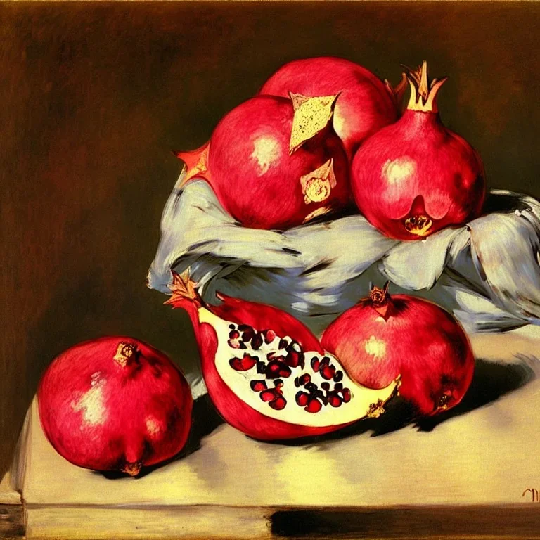 pomegranites in style of manet