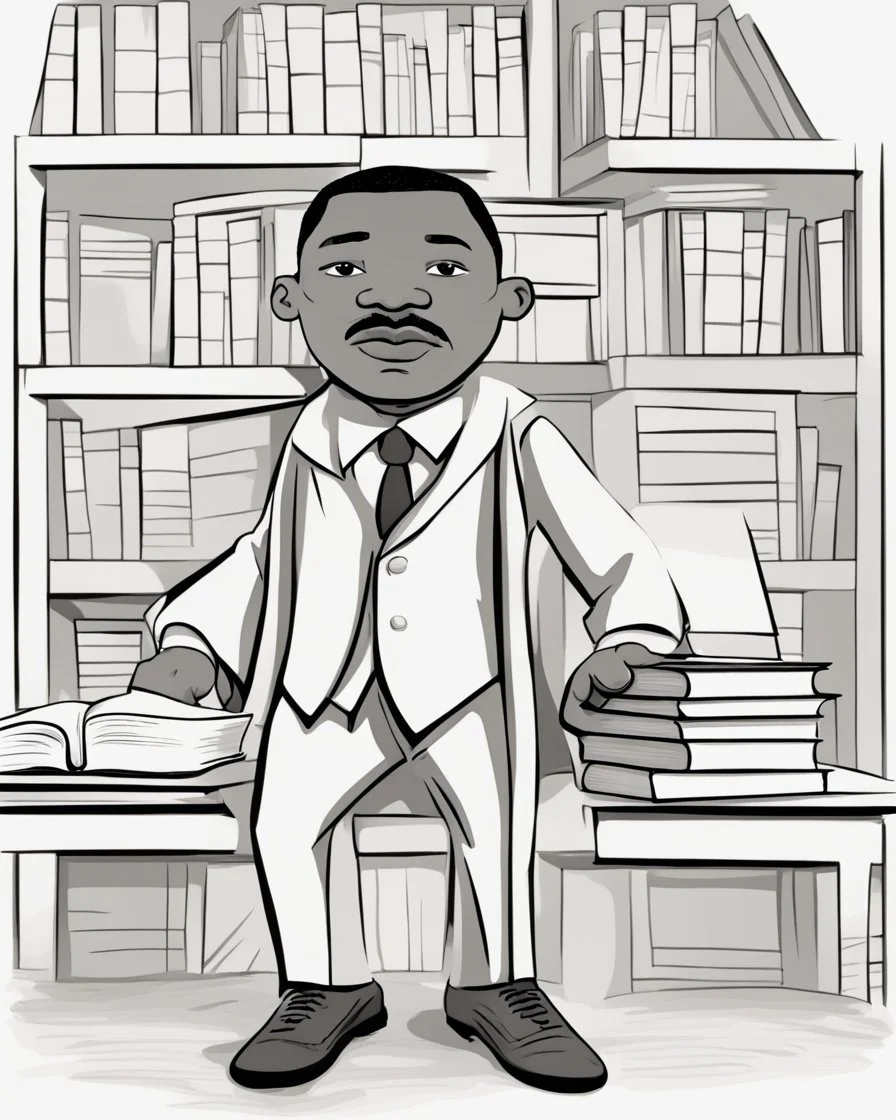 Storybook character, Martin Luther King Jr, suitable for story books for kids