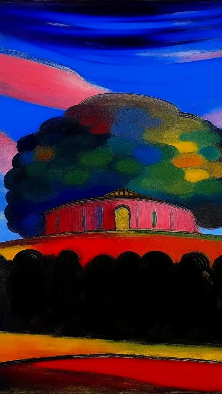 A coliseum in the clouds painted by Alexej von Jawlensky