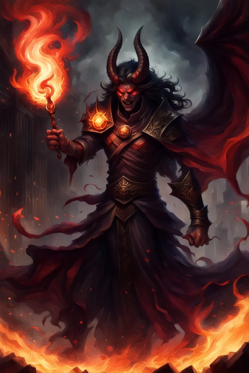 Seeing no weakness, Azazel snarls in rage— "Fool! Know you not the powers you trifle with?" And with that, in smoke and flame, he departs. Dahlia watches, waiting for their next bout— An endless clash of dark and light continues, And she, a stalwart guardian, abides.