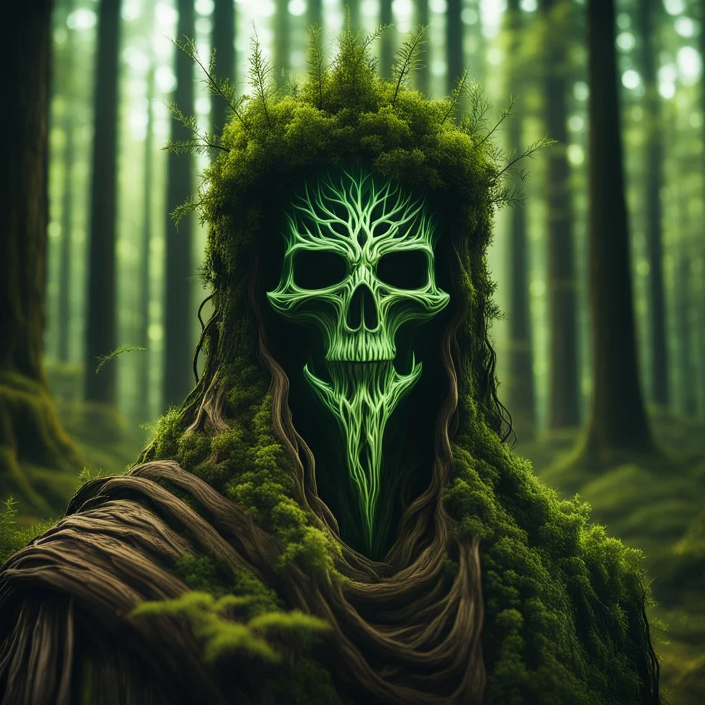 portrait of a forest spirit wraith ghost spectre , with highly detailed, sharply lined facial features, in the deep forest of Brokilon , finely inked, in rustic colors, 4k in the style of Peter Mohrbacher source vibrations, bokeh like f/0.8, tilt-shift lens 8k, high detail, smooth render, down-light, unreal engine, prize winning