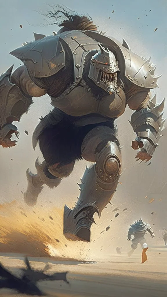 frenzied armored giant running