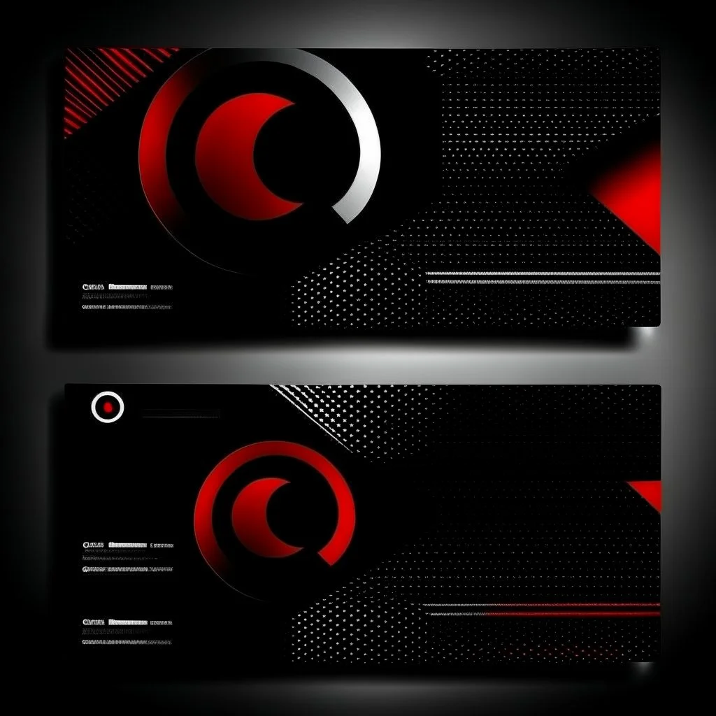 business card vector black red mobile