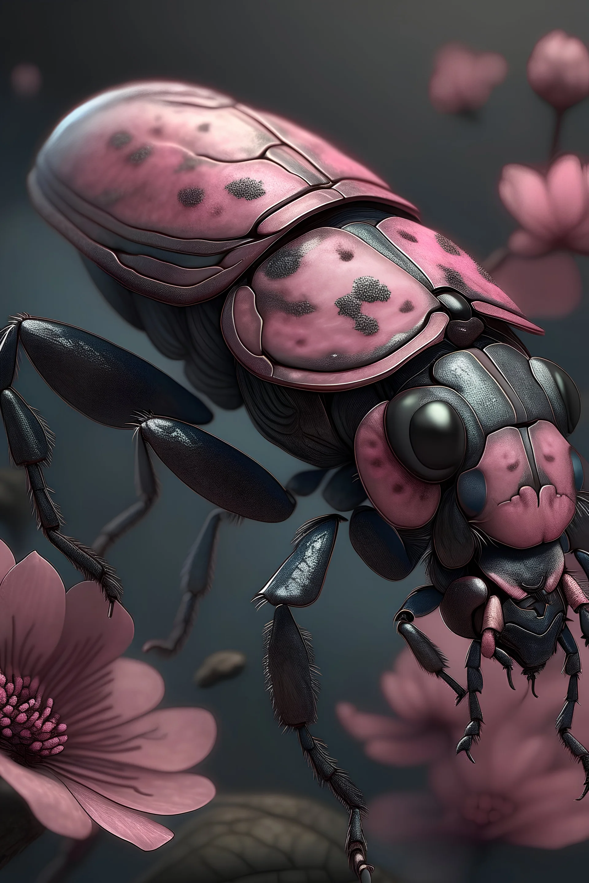 floral beetle wearing a (long:1.2) pink (scarf:1.3), a beetle with arms and a head, (dark shot:1.17), epic realistic, faded, ((neutral colors)), art, (hdr:1.5), (muted colors:1.2), hyperdetailed, (artstation:1.5), cinematic, warm lights, dramatic light, (intricate details:1.1), complex background, (rutkowski:0.8), (teal and orange:0.4)