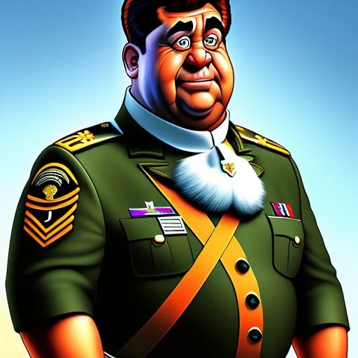 Fred Flintstone as a military officer