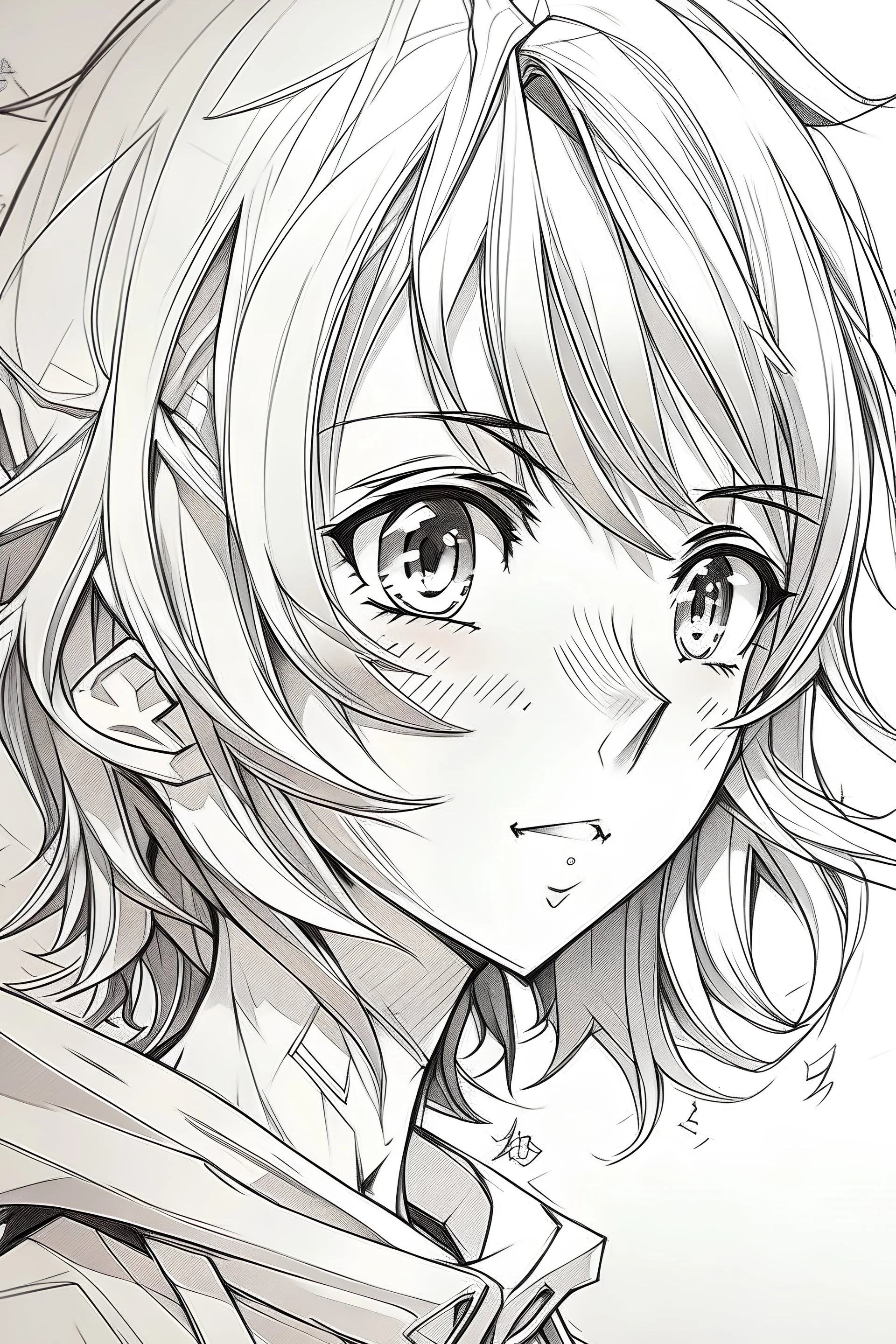 Anime character drawing from the imagination shot