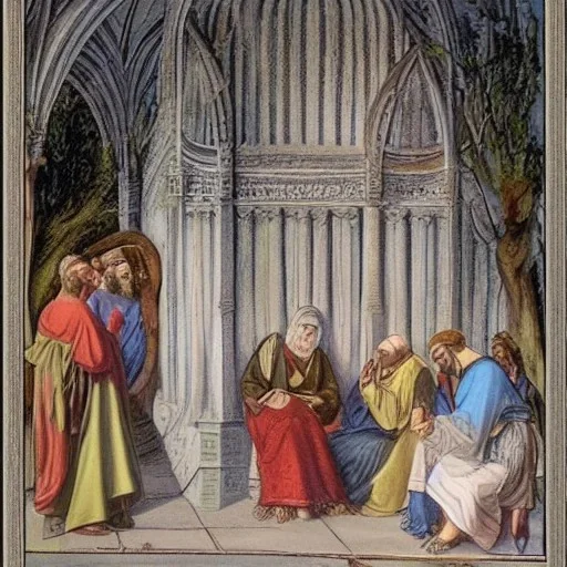 resting places with the Holy Ones, and they were petitioning and supplicating and praying, on behalf of the sons of men; and righteousness, like water, flowed in front of them, and mercy like dew on the ground. dwelling, under the Wings of the Lord of Spirits, and all the righteous and chosen shone in front of him, like the light of fire. flashes of lightning and the stars of Heaven