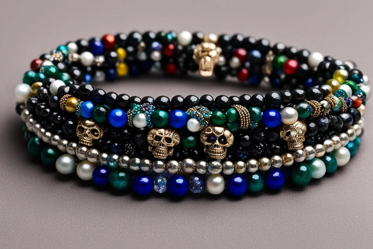 saturation by infinite layers of Beaded bracelet on the screen [dices and randomness, Beaded bracelet, full of dices, small skulls] The sacred knowledge, visions and sensations. birth and death of Beaded stars, the intricate dance of life and death bracelet beyond the physical realm, connecting with the great cosmic Beaded pearls of life. The boundaries between your wrist and the universe dissolve. the pearls and feelings of every randomness on this world, from the smallest microbe to the larges