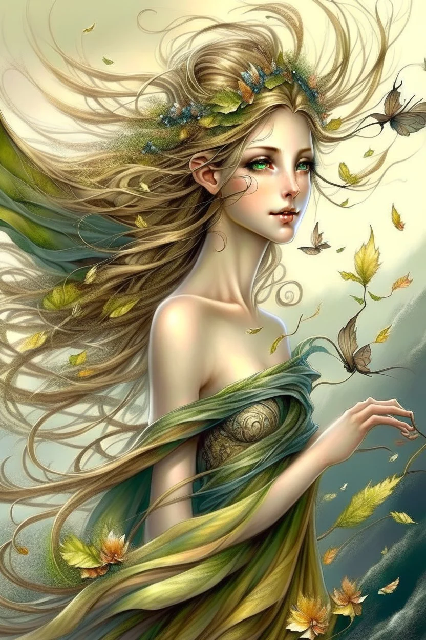 Beautiful wind fairy
