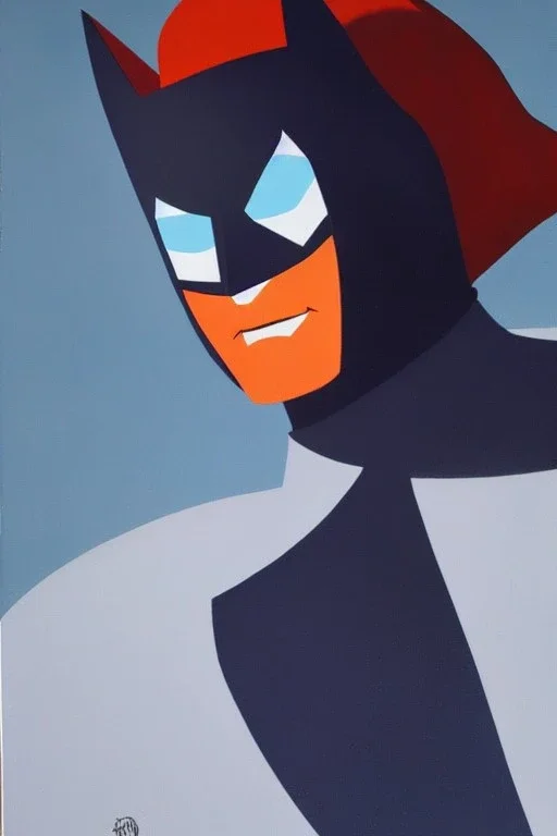 Full body portrait, painting, medium shot lady style of Batman: The Animated Series