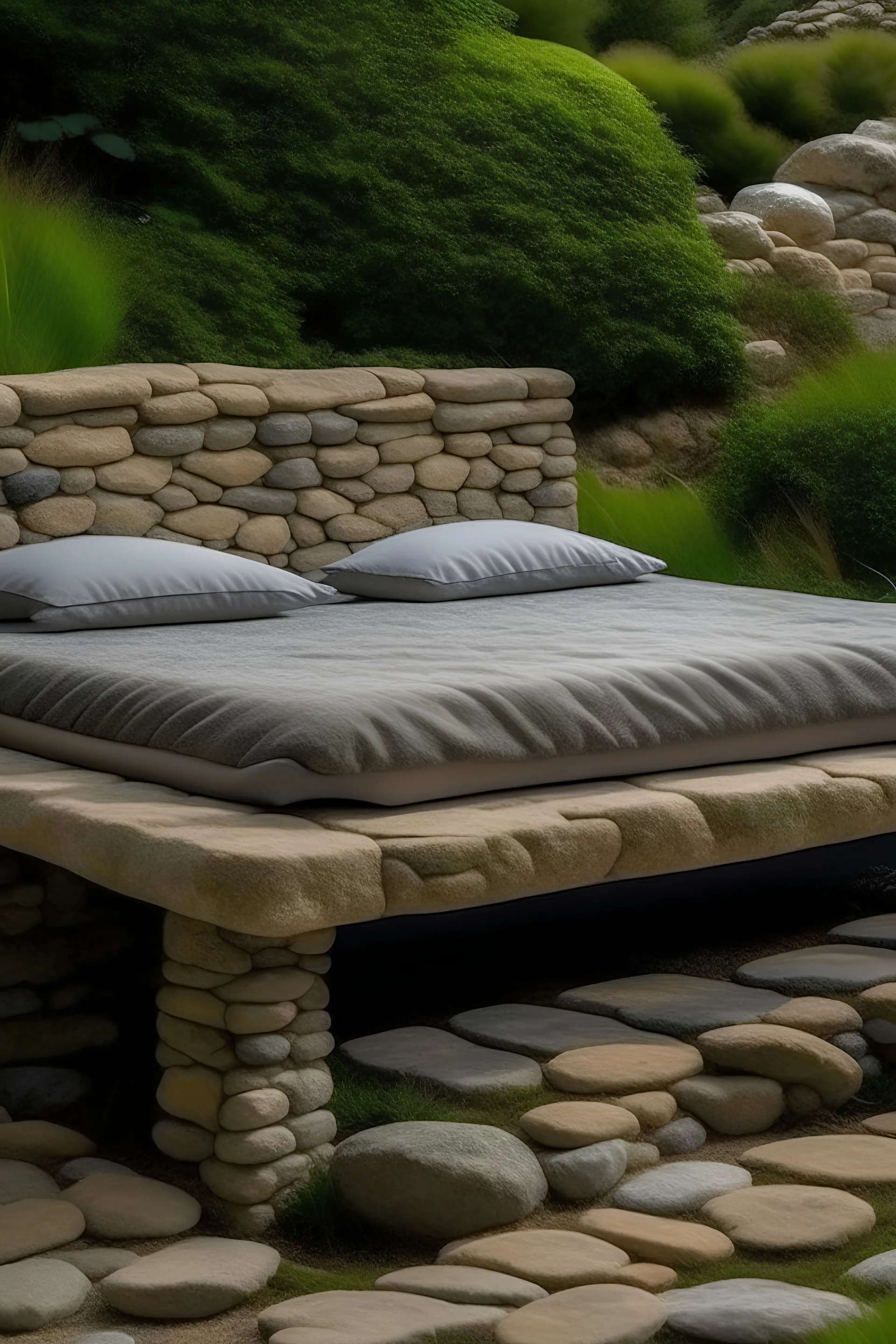 Bed made with stone
