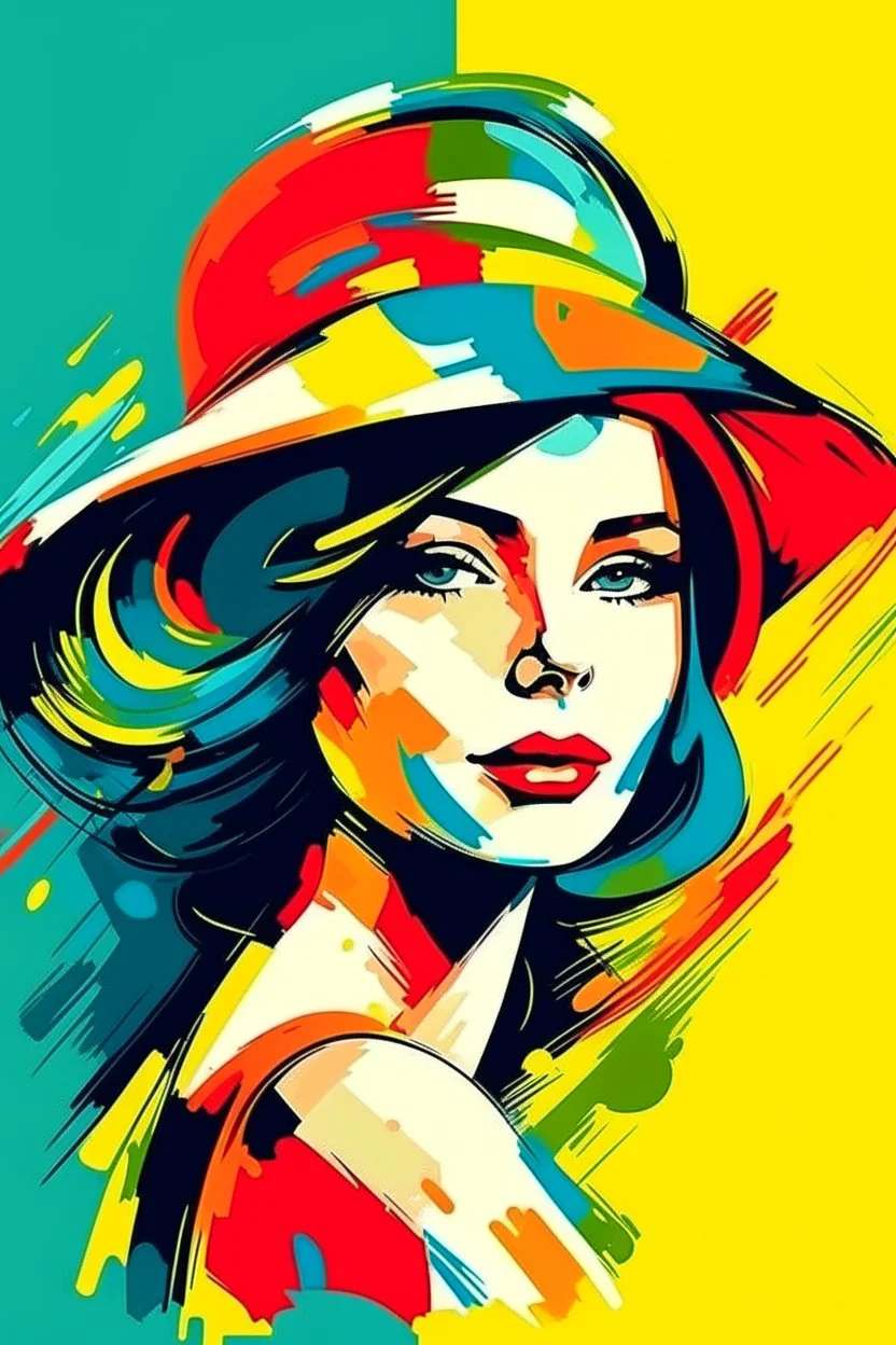 modern abstract woman painting vector