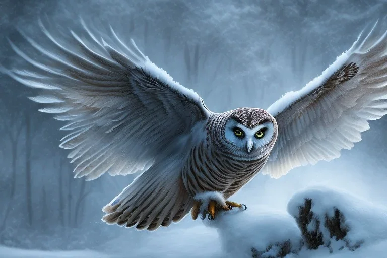 snow OWL wings attack