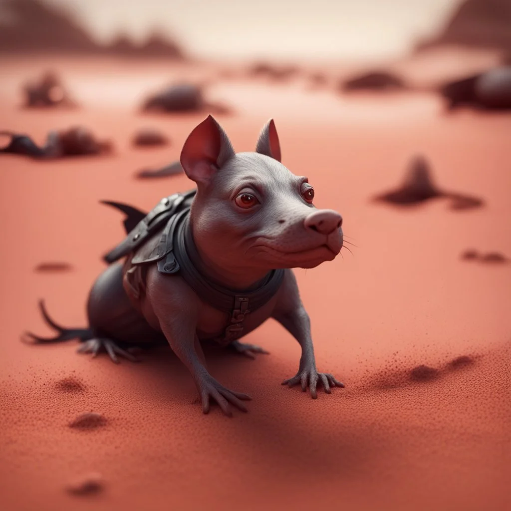 pen outline, in the style of Escher, bat sparrow female ninja dog rat hippo witch on the red sand beach ,bokeh like f/0.8, tilt-shift lens 8k, high detail, smooth render, down-light, unreal engine