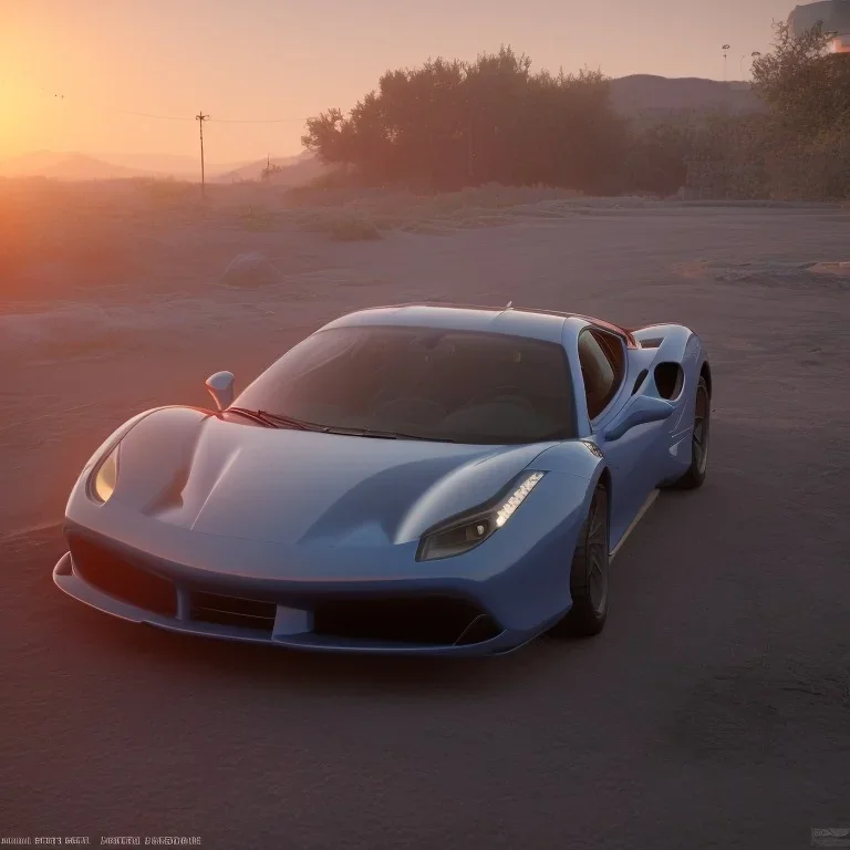 Ferrari 488 during sunset