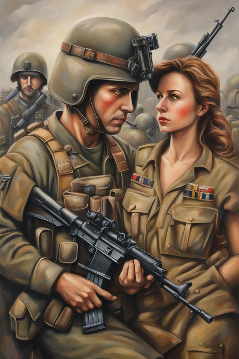 An art piece about love and war