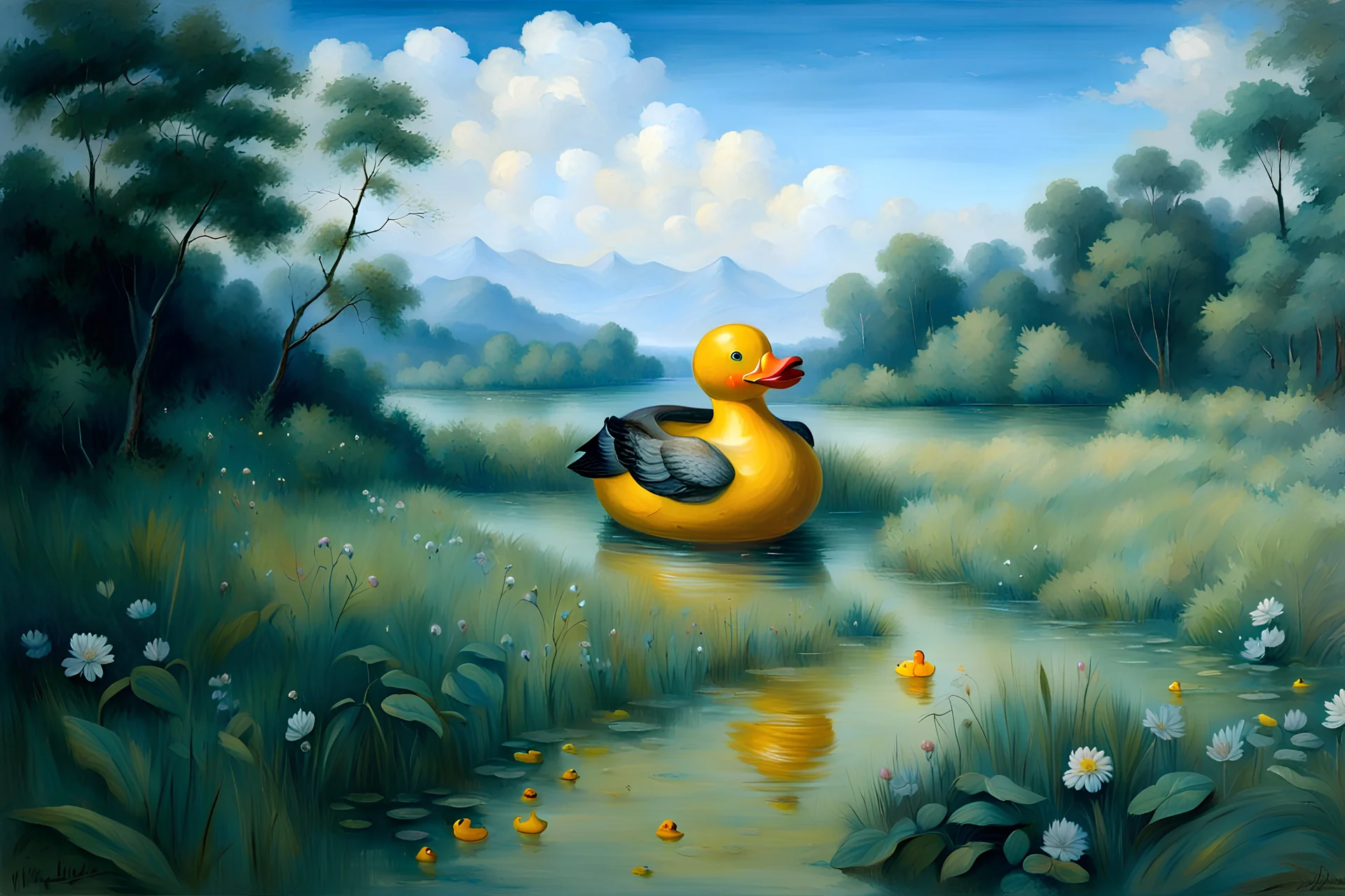 a Large Rubber Duck. 19th painting