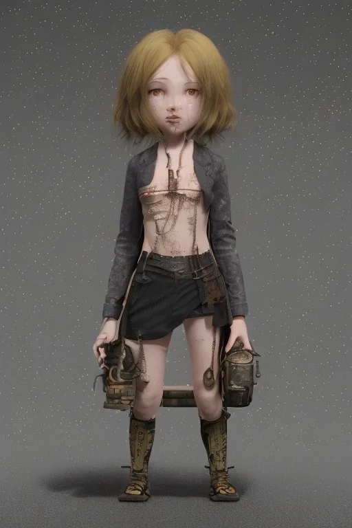 body anormal steampunk girl knife hell end solitary cute darkness sad