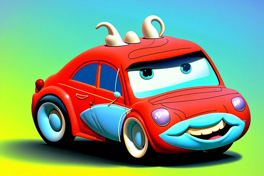 whimsical cartoon car