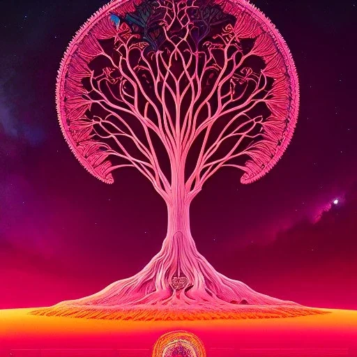 fullbody Drawing of 'sketch of an ancient tree of life',intricate detail,andrea bonelli,Kilian Eng,Ohrai,evan lee,Aleksandr Sidelnikov,KyuYong Eom,three quarters frontal aerial view,toned colors,32k