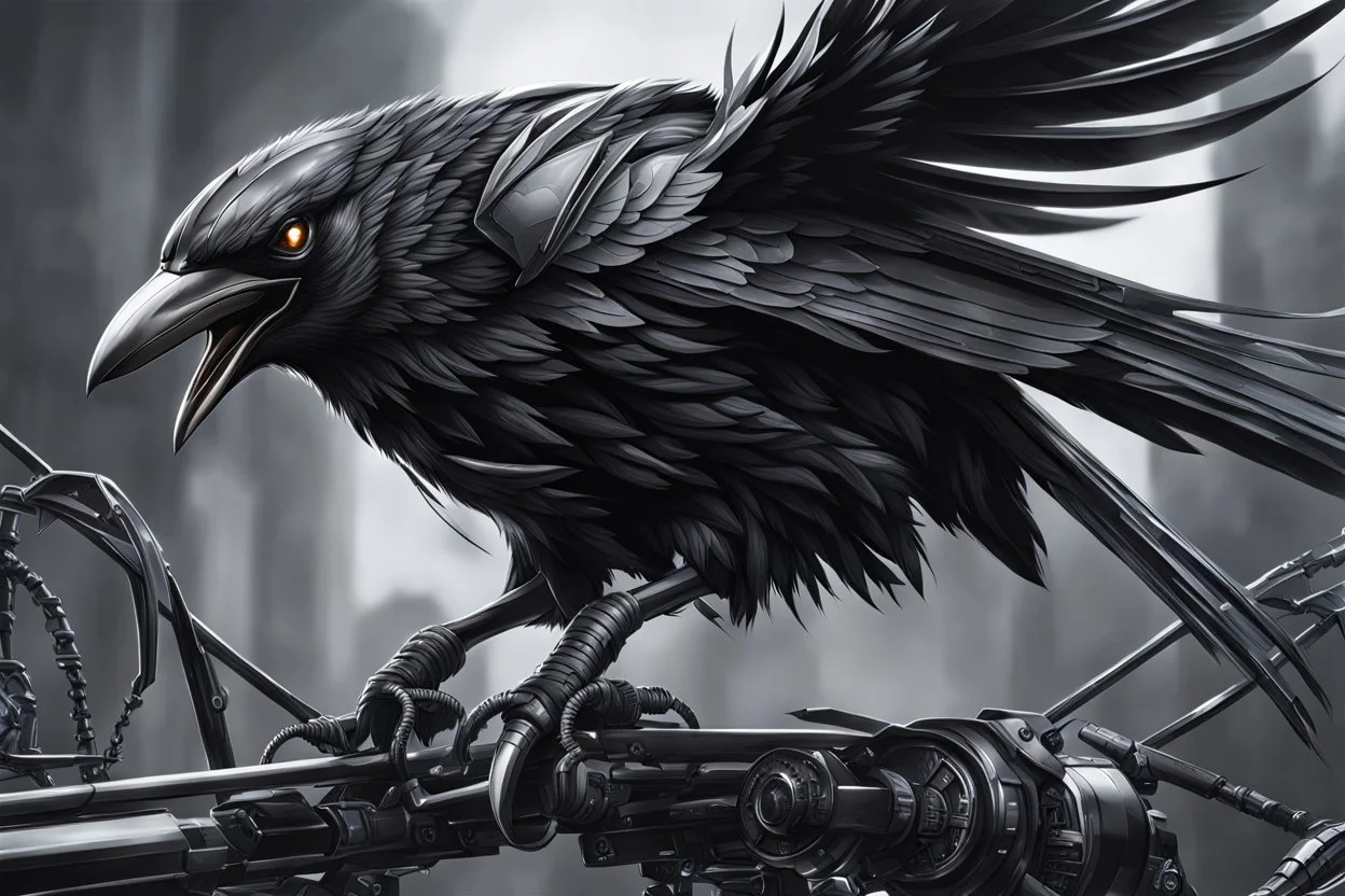 Symbiote Cyber crow in 8k anime realistic drawing ... | @Shido007