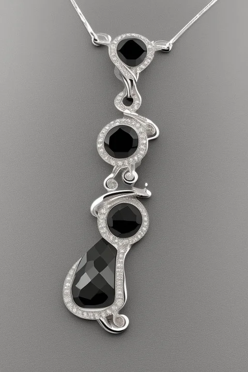 Black Sea Jewel Necklace in White Gold