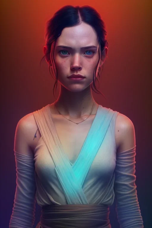 Detailed portrait of rey skywalker, contrasting colors, unreal engine, greg rutkowski, loish, rhads, beeple, makoto shinkai and lois van baarle, ilya kuvshinov, rossdraws, tom bagshaw, alphonse mucha, global illumination, detailed and intricate environment