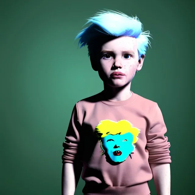 Andy warhol toddler, full body, bokeh, dramatic lighting, hyper realistic