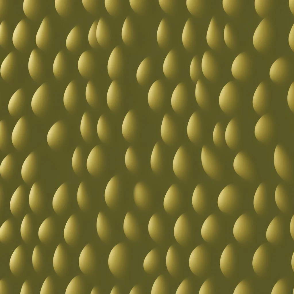 A detailed rendering of an olive kernel-inspired pattern on a wall, with a subtle hint of gold.