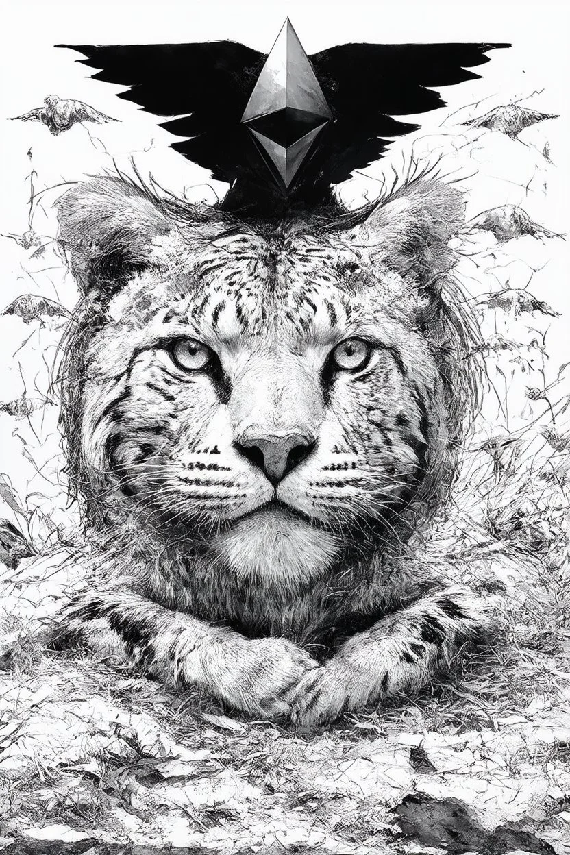 tom lee ethereum oracle of delphi in the jugle animals everytwhdre seeing the future in the style of surrealism black and white