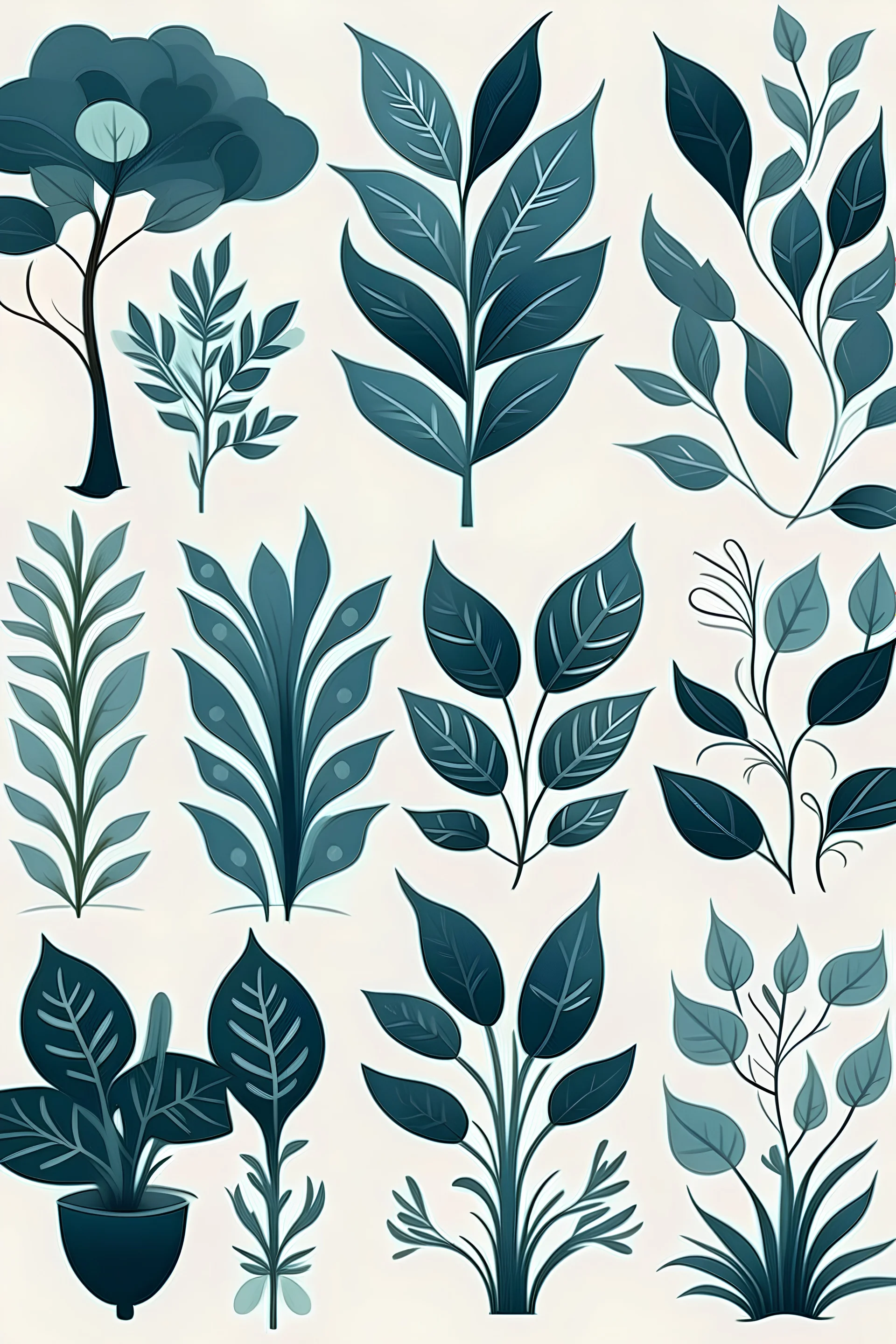 stylized plant different shapes