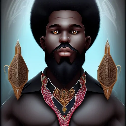 afro vampire with muslim beard