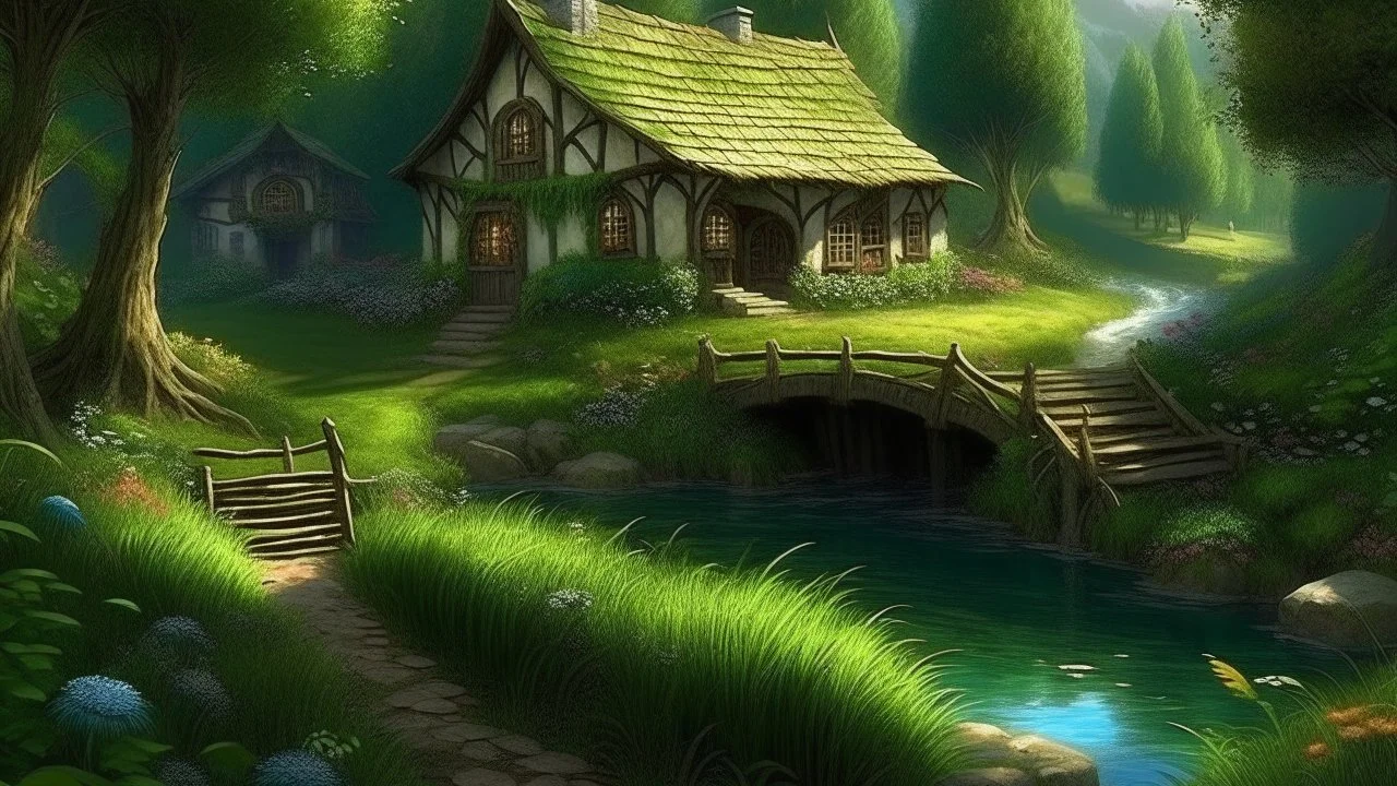 Whisperwind Hollow Nestled in a lush valley, Whisperwind Hollow's thatched cottages dance with the zephyrs, surrounded by ancient willows whose whispers carry secrets of the ages. The emerald meadow, kissed by a serene river, is a canvas of nature's tranquility.