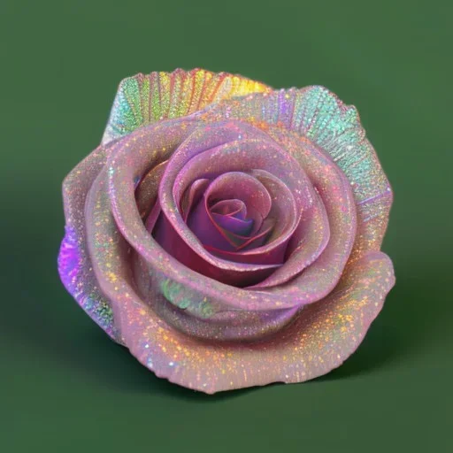 transparent multicolor crystal rose leaf