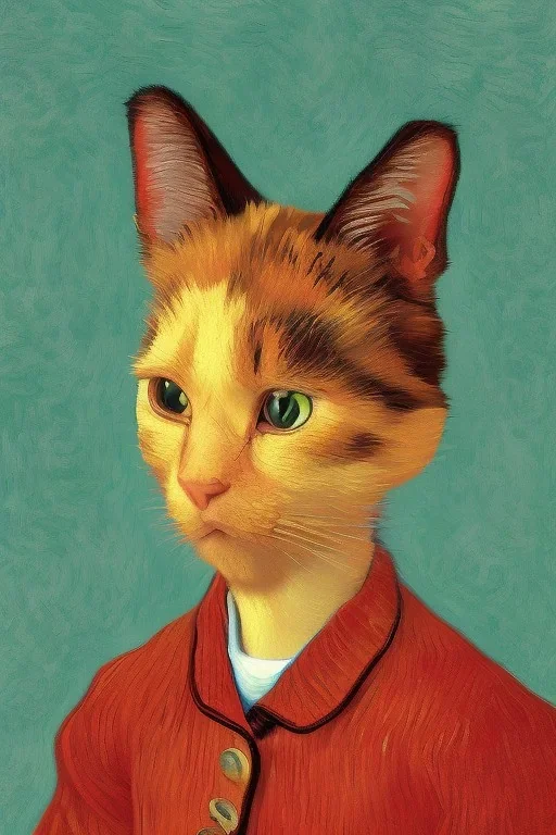 Portrait of a cat by Van Gogh