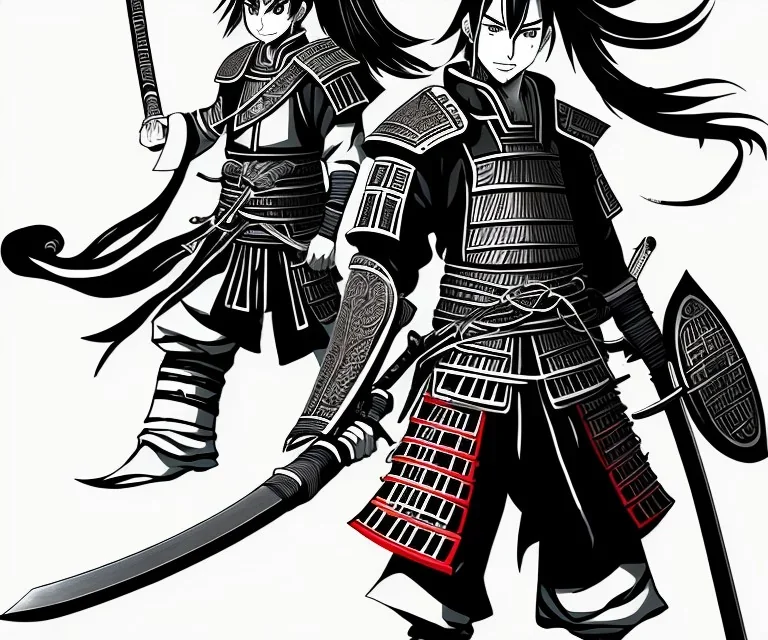 A anime samurai with a massive sword , anime, hot, sexy, male