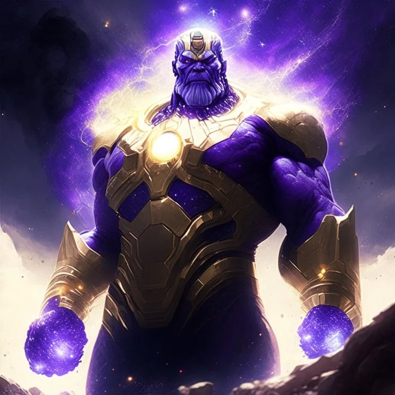 A god-like thanos with infinite power who owns the galaxies